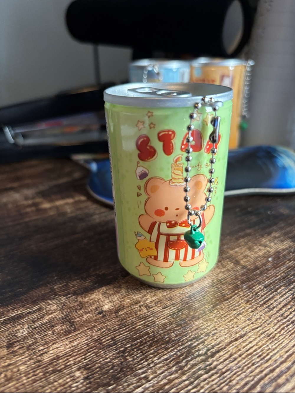 Travel Wet Wipes Cute Bear Keychain Can‎ Charm in Light Green